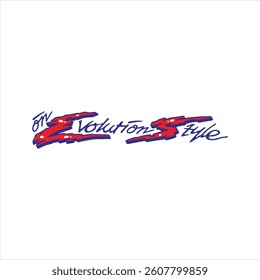 Graffiti writing on evolution style with white background. This can be used as graphic design