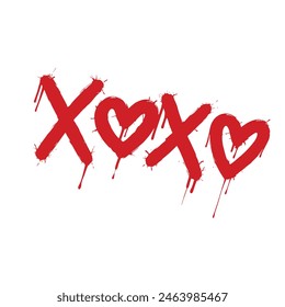 Graffiti xoxo word sprayed isolated on  background