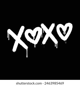 Graffiti xoxo word sprayed isolated on  background