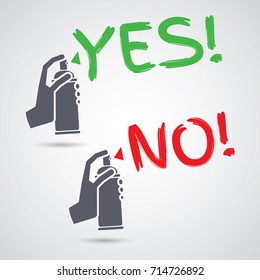 Graffiti Yes No text
