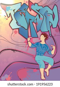 Graffiti young men person music graphic