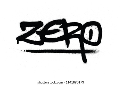 graffiti zero tag in black over white