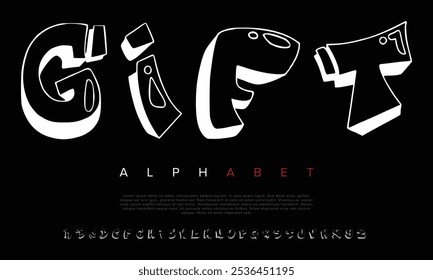 Graffiti_desi vector font alphabet with numbers
