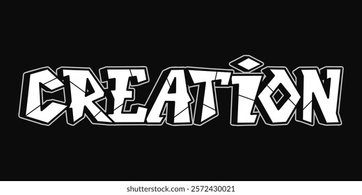 Graffiti-style CREATION text on a black background