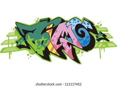 Graffito Text Design Time Color Vector Stock Vector (Royalty Free ...