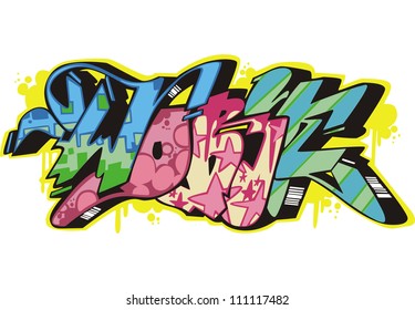 Abstract Word Dance Graffiti Style Font Stock Vector (Royalty Free ...