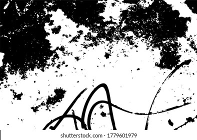 Graffitti.Graffitti fondo de roya.Textura grunge. Sobreposición vectorial en blanco y negro. Superficie gruesa de grano.