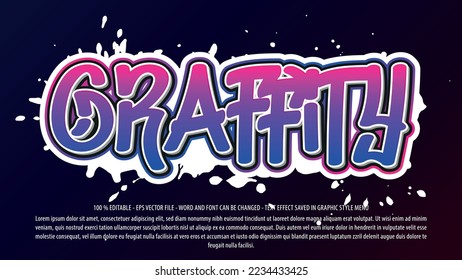 Graffity editable text effect template with 3d style use for logo and business brand