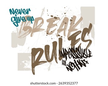 graffity text splash t shirt print. typography street art graffiti slogan print with spray, urban typography street art graffiti slogan print, t shirt graphics print design, Tees.2.eps8