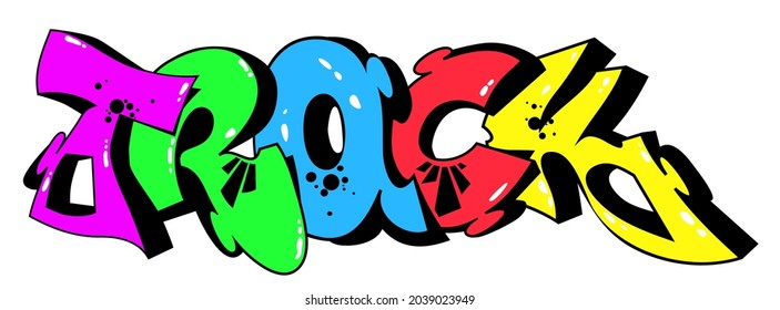 Graffity with track text layered eps10 vector illustration isolated on white background.