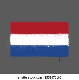 graffti Netherlands flag sprayed over gray