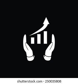 grafhic wit hand icon