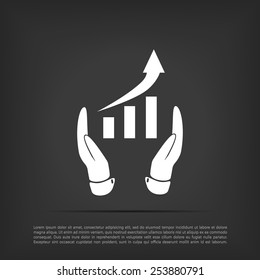 grafhic wit hand icon
