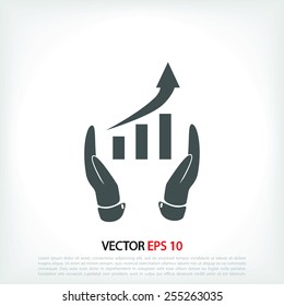 grafhic wit hand icon