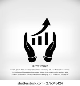 grafhic wit hand icon