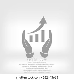 grafhic wit hand icon