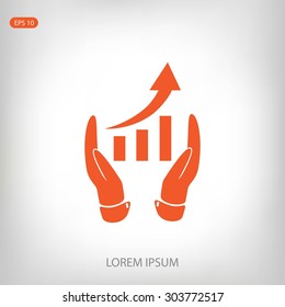 grafhic wit hand icon
