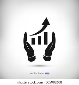 grafhic wit hand icon