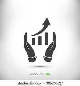 grafhic wit hand icon