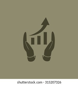 grafhic wit hand icon