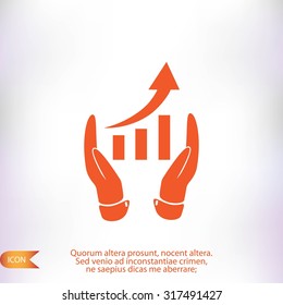 grafhic wit hand icon
