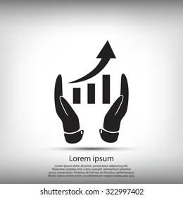 grafhic wit hand icon