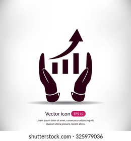 grafhic wit hand icon