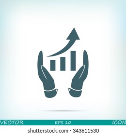 grafhic wit hand icon