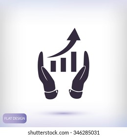 grafhic wit hand icon