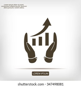 grafhic wit hand icon