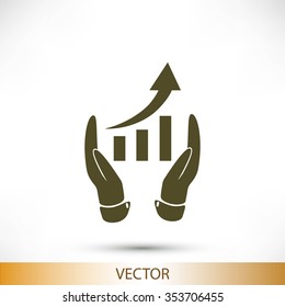 grafhic wit hand icon
