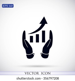 grafhic wit hand icon