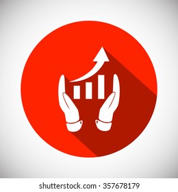 grafhic wit hand icon