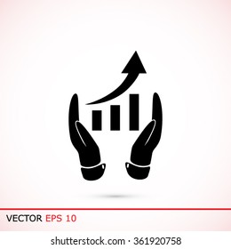 grafhic wit hand icon