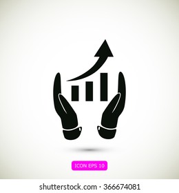 grafhic wit hand icon