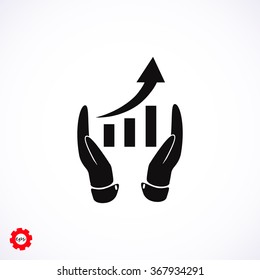 grafhic wit hand icon