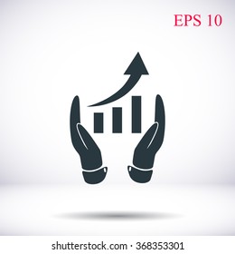 grafhic wit hand icon