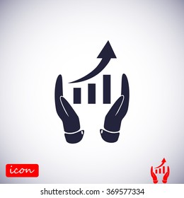 grafhic wit hand icon