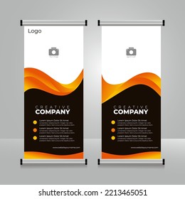 Vector de pancarta de color naranja y negro. Perfecto para negocios, marketing, promoción.