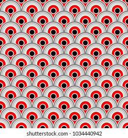 Grafic colorful poppy pattern in milk colors, geometric seamless pattern. Ornamental tile, mosaic background. Floral patchwork infinity card. Vector illustration.