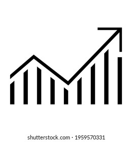 grafic increase analysing management symbolic vector icon logo