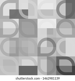Grafic pattern with abstract geometric shapes. Differen shades of grey color. VEctor illustration