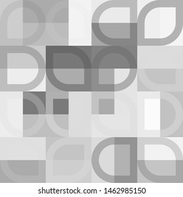 Grafic pattern with abstract geometric shapes. Differen shades of grey color. Vector illustration