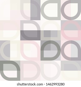 Grafic pattern with abstract geometric shapes. Differen shades of grey and pink color. Vector illustration