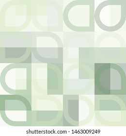 Grafic pattern with abstract geometric shapes. Differen shades of light green color. Vector illustration
