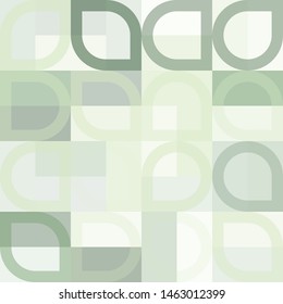 Grafic pattern with abstract geometric shapes. Differen shades of light green color. Vector illustration