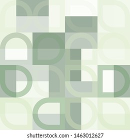 Grafic pattern with abstract geometric shapes. Differen shades of light green color. Vector illustration