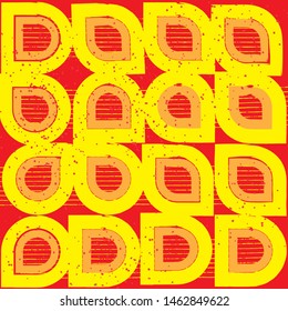 Grafic poster. Abstract geometric shapes. Bright color. VEctor illustration. Retro style 