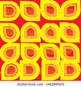 Grafic poster. Abstract geometric shapes. Bright color. VEctor illustration. Retro style 