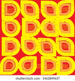 Grafic poster. Abstract geometric shapes. Bright color. VEctor illustration. Retro style 